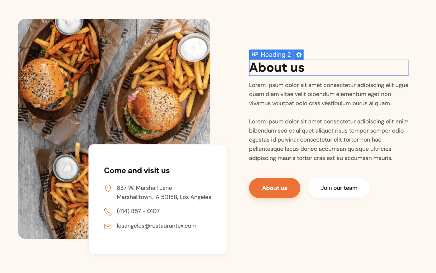 Static Content - Restaurante X Webflow Template